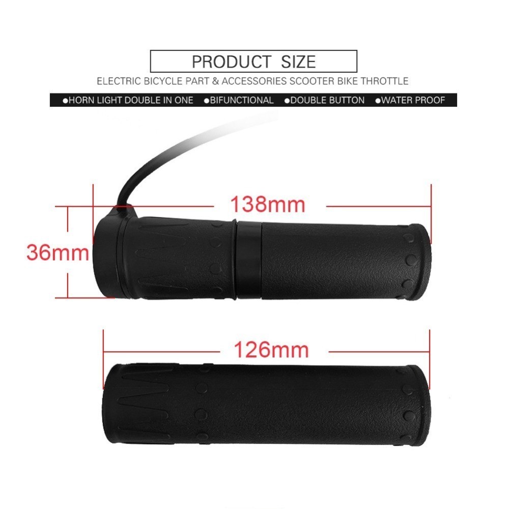 Brand New 12V 24V 36V 48V 52V 60V 72V 1pcs Half Twisting Throttle Outdoor Black