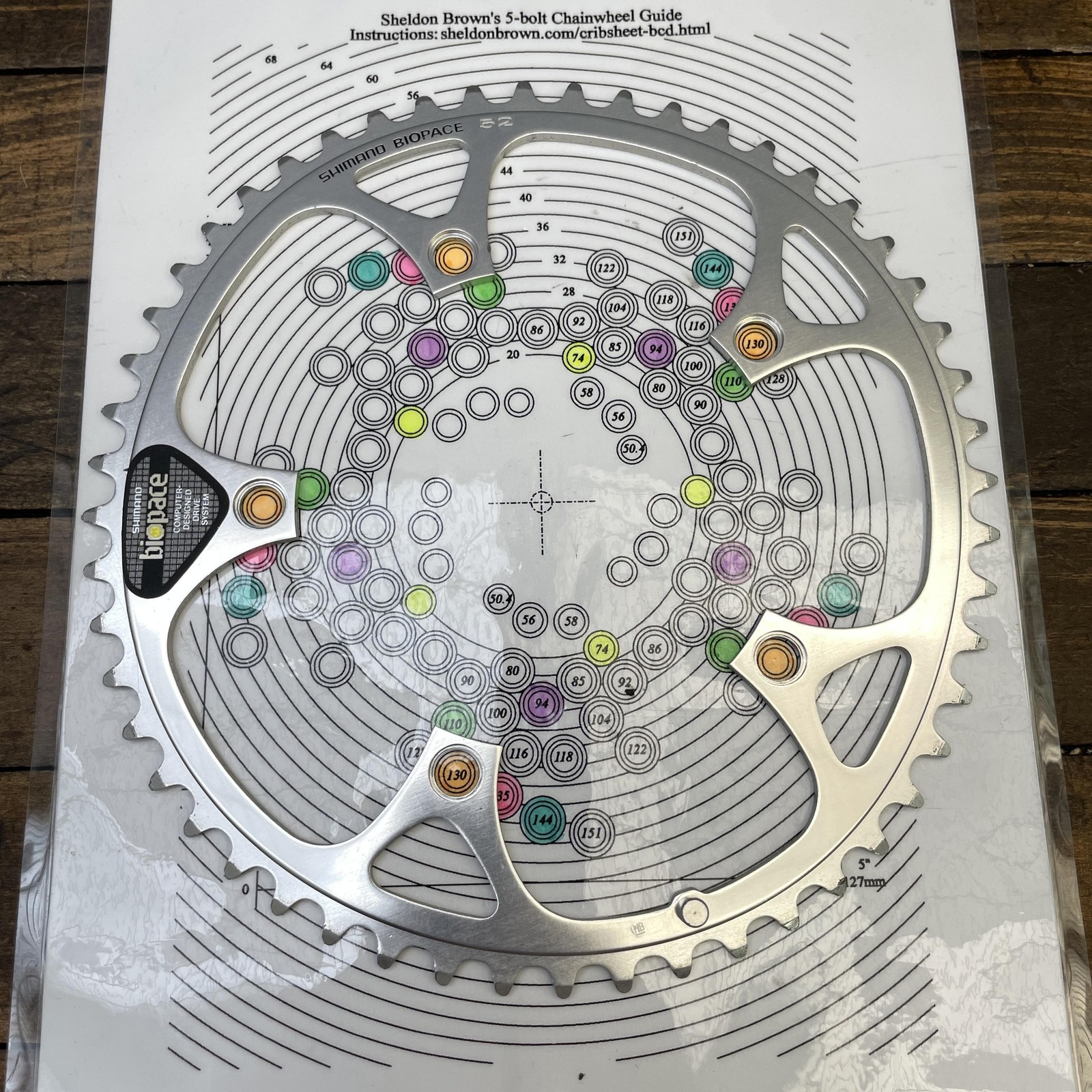 Vintage Shimano Biopace 52T Chainring 130 BCD 5-Arm NOS Oval 600 Ultegra