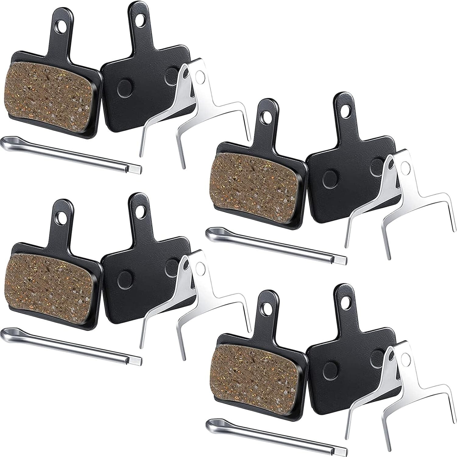 Mountain Bike Brake Pads – 8 Resin Pads for Shimano Tektro Disc Brakes