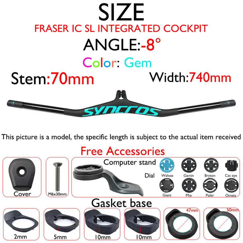 Carbon Fiber MTB Bicycle Integrated Handlebar with Stem Angle -8/-17/-25 Degree