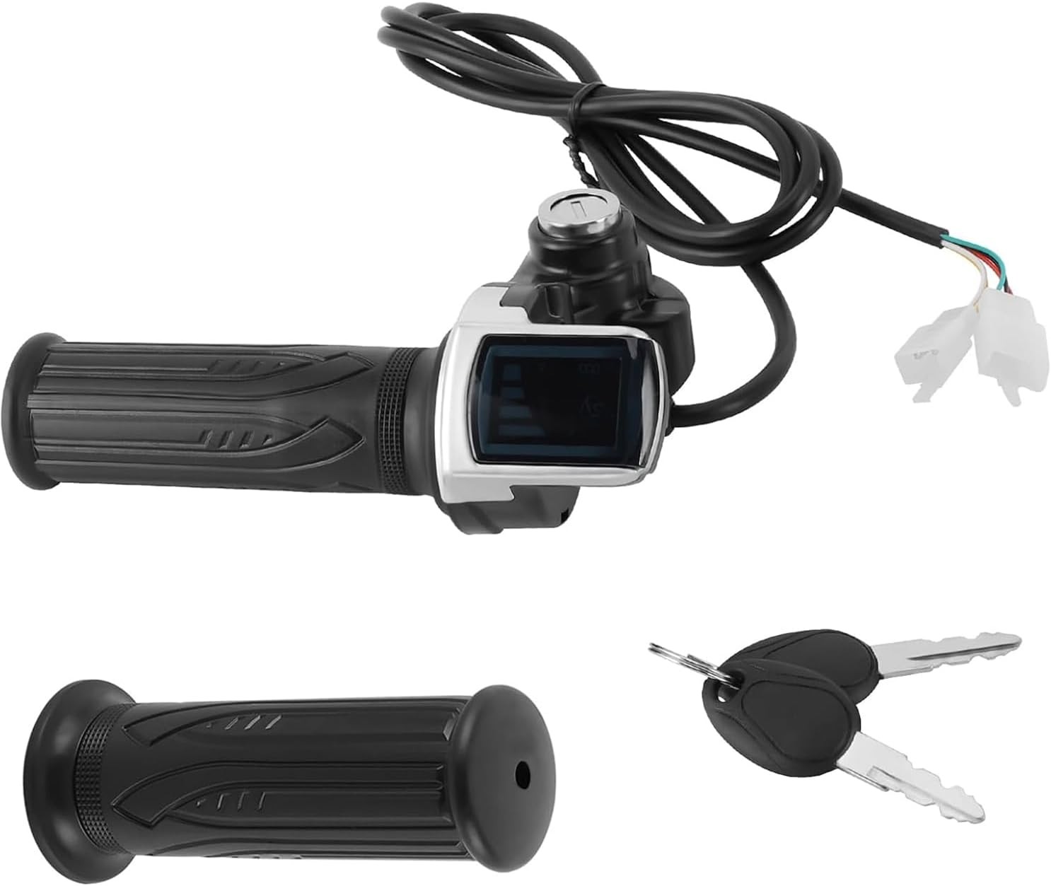 36V 48V Half Twist Ebike Throttle Grip Key Lock LCD Display 5 Pin Plug Speed