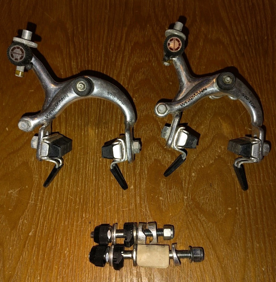 [1.011] NOS WEINMANN 570 ALPHA LT SEMI AUTO SIDE PULL BRAKE SET 50 MM CENTER