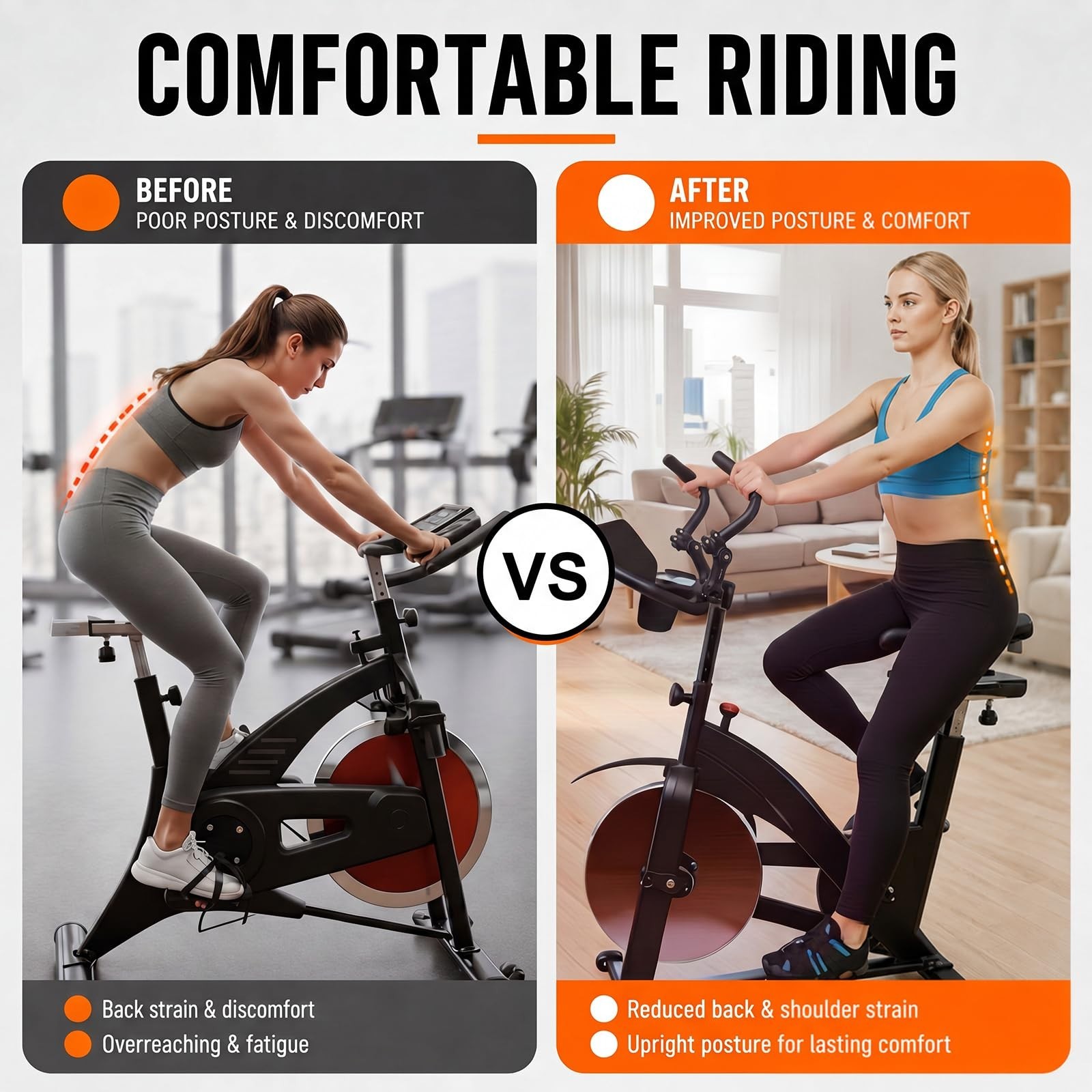 Adjustable Handlebar Extender for Indoor Exercise Bikes – Comfortable Grip & Pho