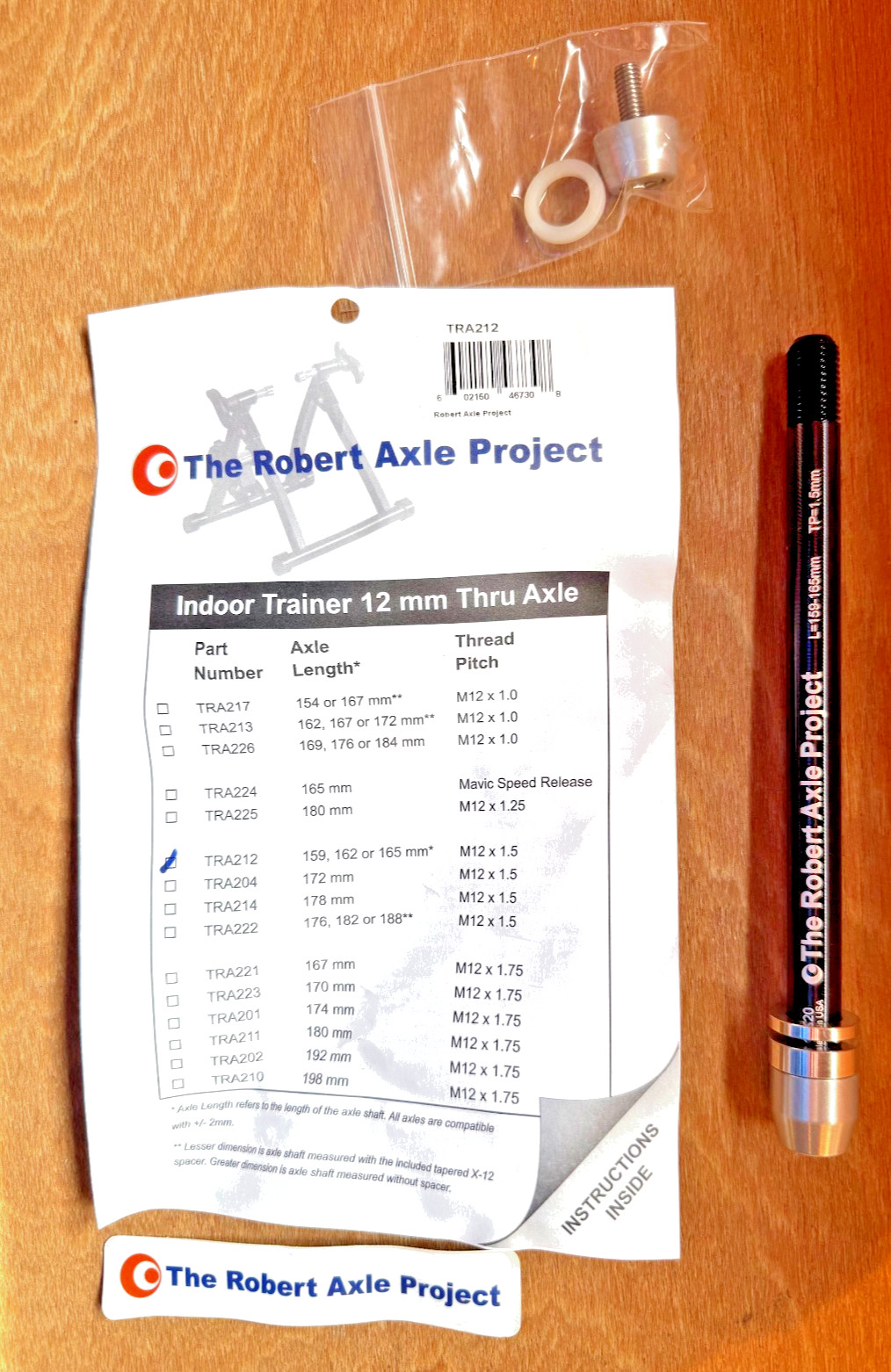 Robert Axle Project Indoor Trainer Thru Axle TR212 FREE SHIPPING