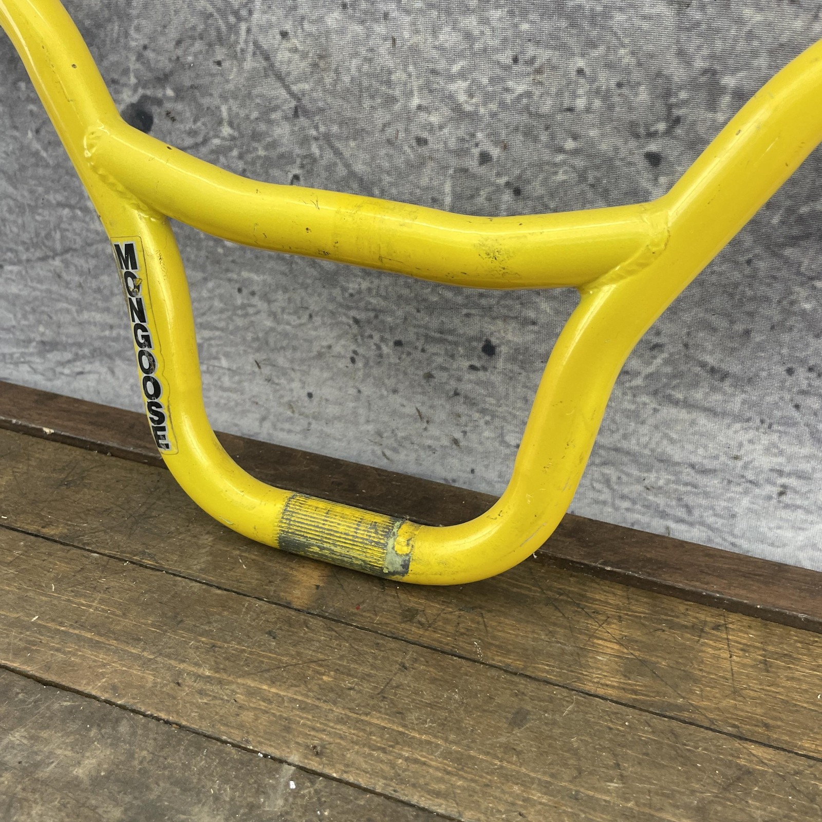 Mongoose Black Magic BMX Handlebars Yellow Steel 27x8in 22.2mm Grips Brakes