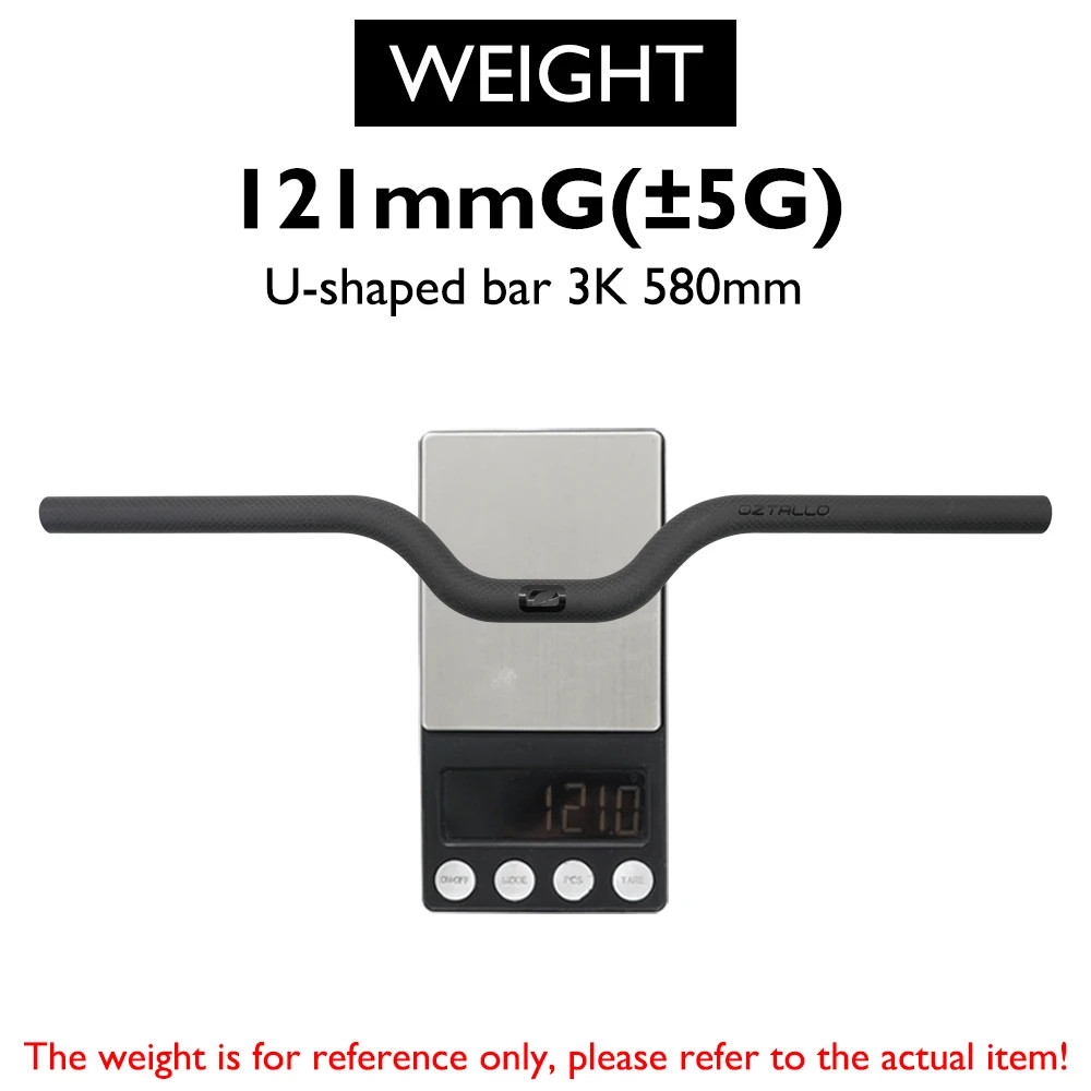 Carbon Fiber Mountain Bike Handlebars 25.4mm Clamp Diameter Flat Riser Bar