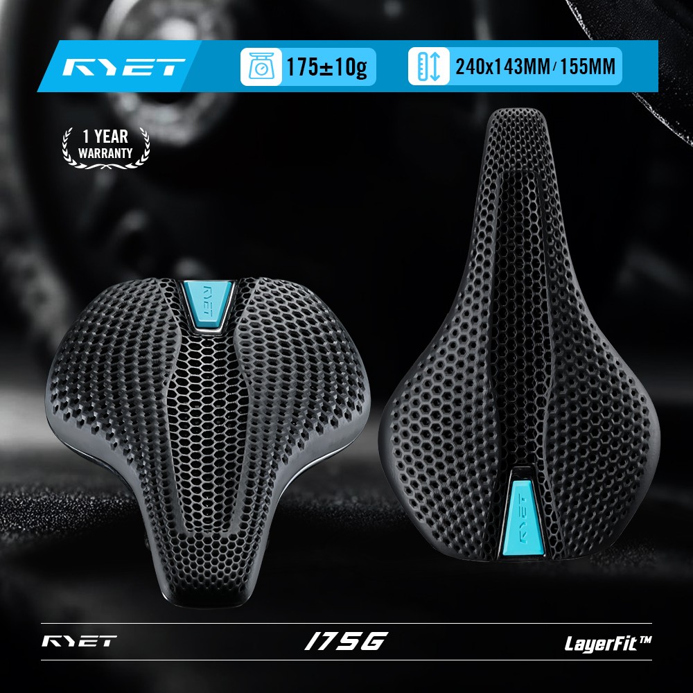 3D Printed Carbon Bike Saddle Carbon Rails 143/155MM for MTB Gravel Road Bike