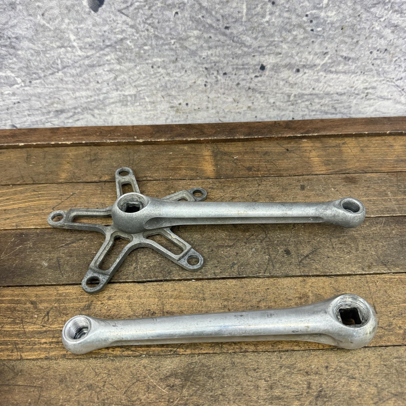 Vintage Topline Crankset 175 177 Crank 130 BCD Square Taper Road Bike Alloy Arms
