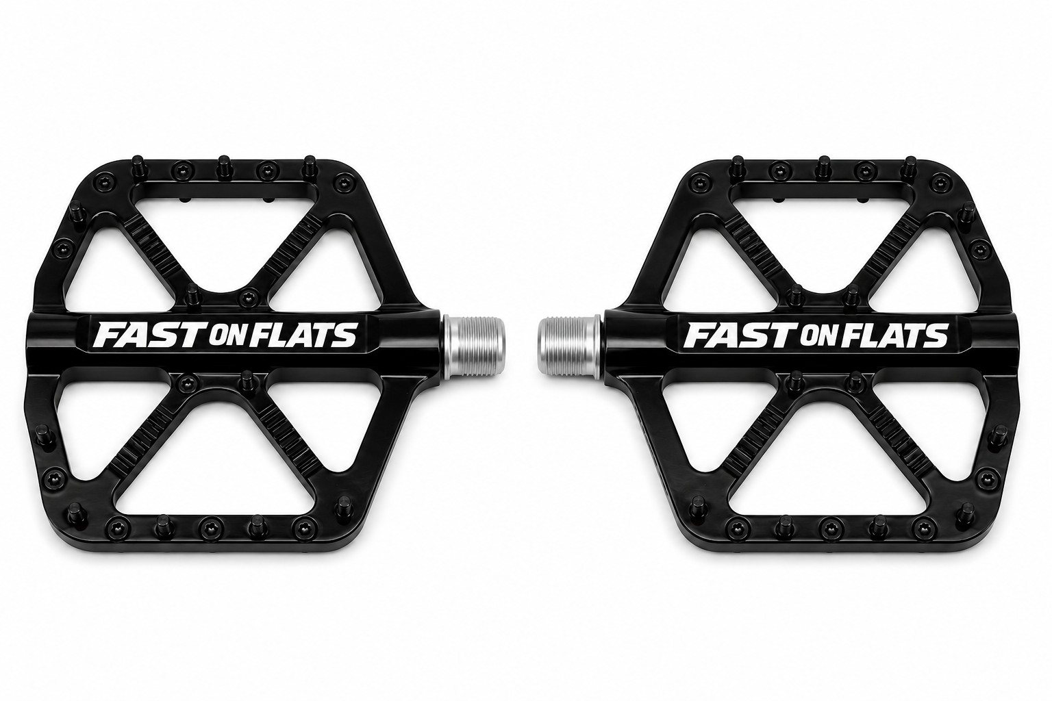 Fast On Flats Lightweight Aluminum Flat Pedals Triple Bearings MTB Gravel Road