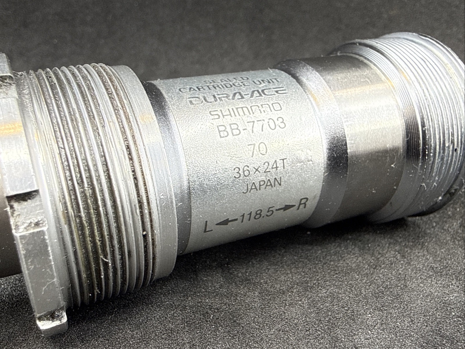 RARE Shimano Dura-Ace BB-7703 Octalink 118.5mm TRIPLE Italian ITA Bottom Bracket
