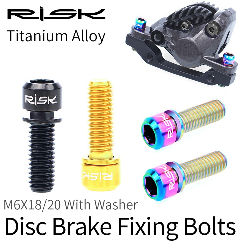 4pcs/set M6*18/20mm Disc Brake Bolt Clamp Titanium Alloy MTB Bike Bicycle Screw