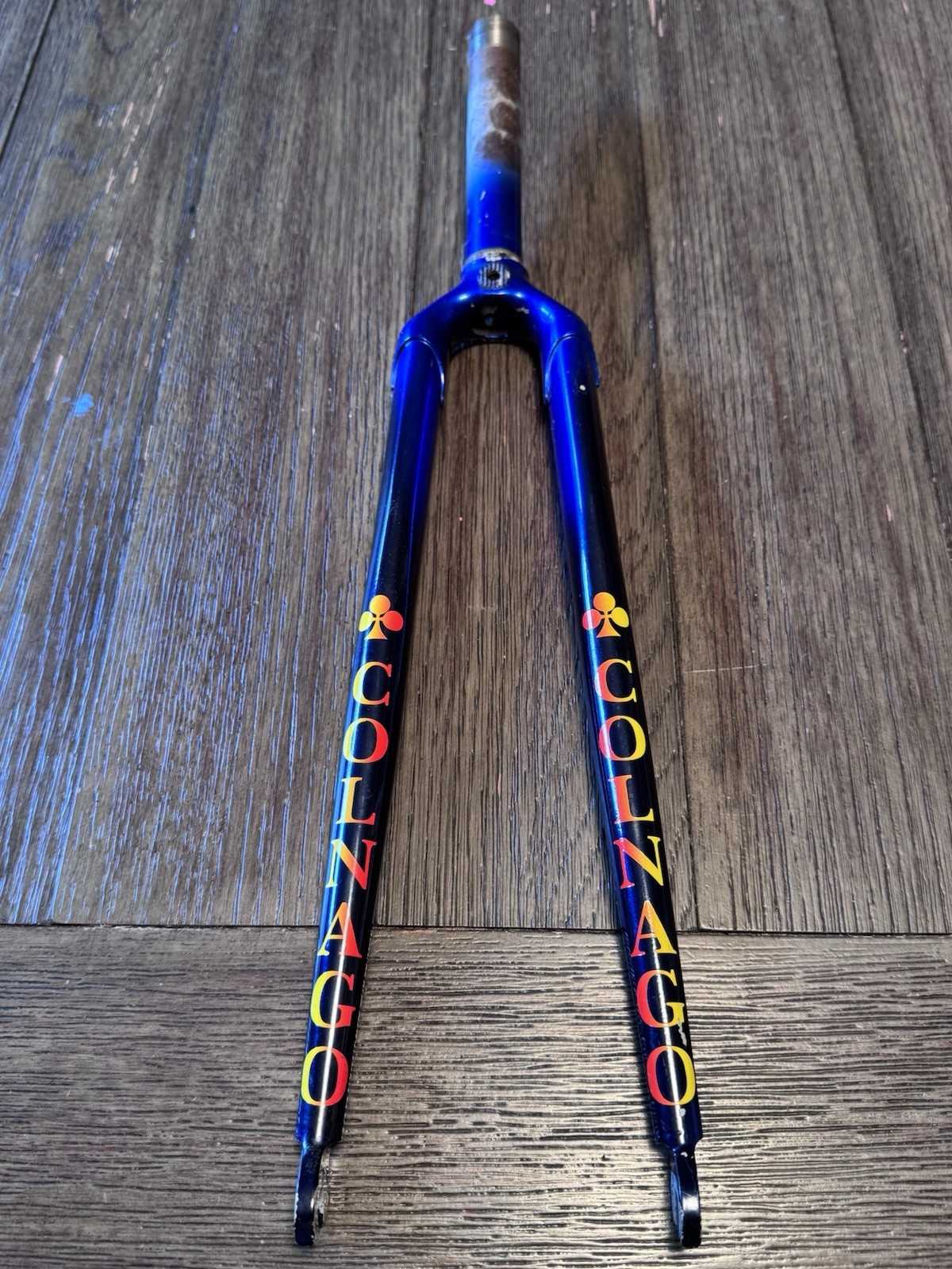 Colnago Steel Straight Fork 700C 1” Threaded Pantograph Crown Blue Vintage Road