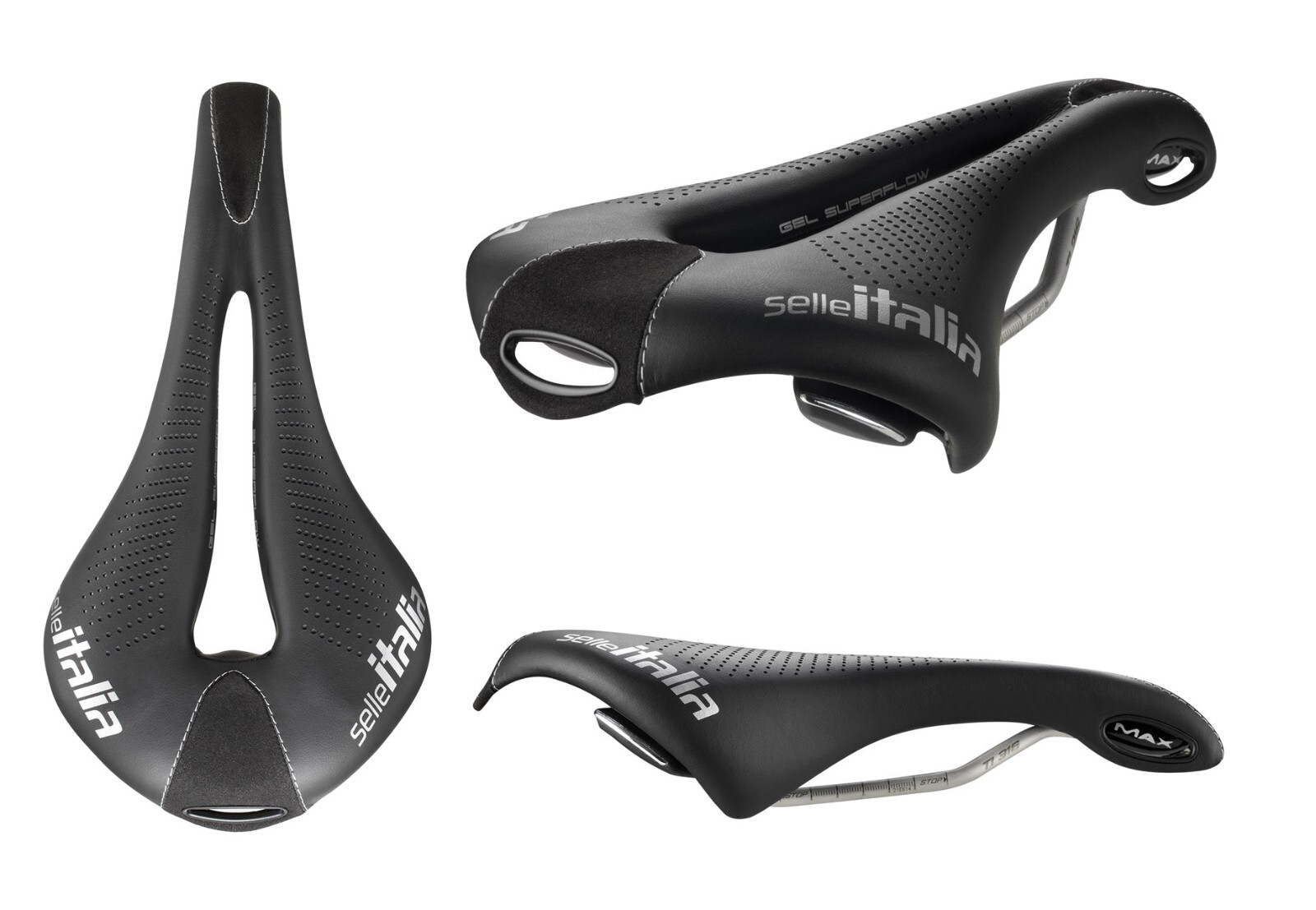Selle Italia saddle MAX FLITE TI 316 GEL SUPERFLOW L3 145 x 290 mm Ti316 rails