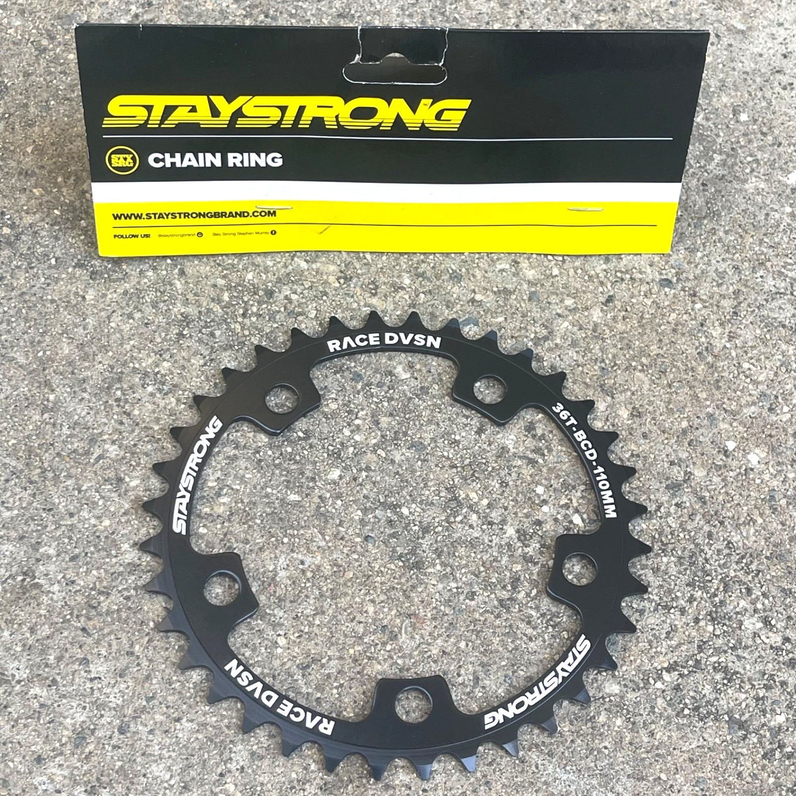 Stay Strong 6061 Alloy 5 Bolt Race Chain Chainring Black Chainrings FSA MCS SE