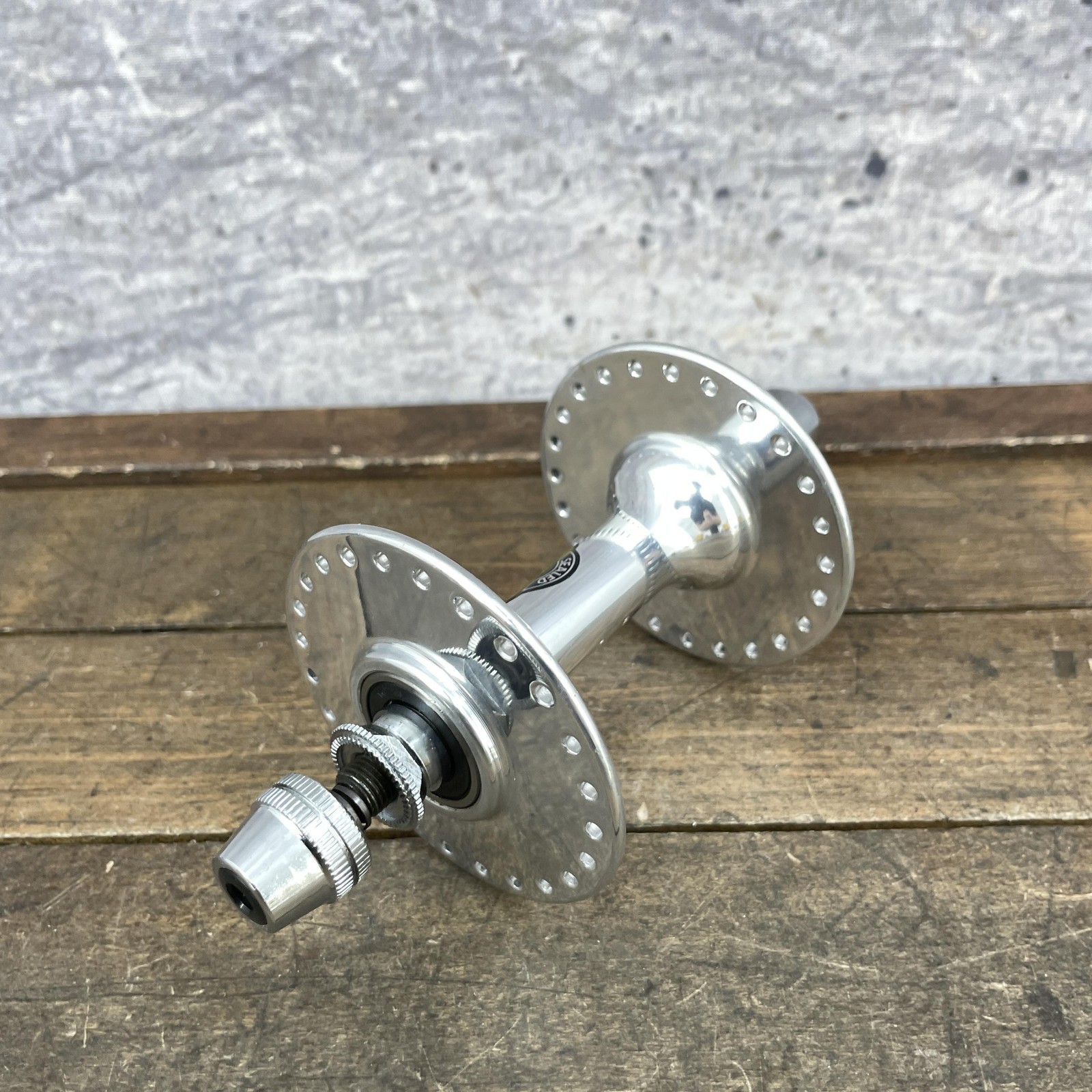 Vintage Suzue Front Hub 48H Sealed Bearing QR High Flange Silver 100mm Japan 89