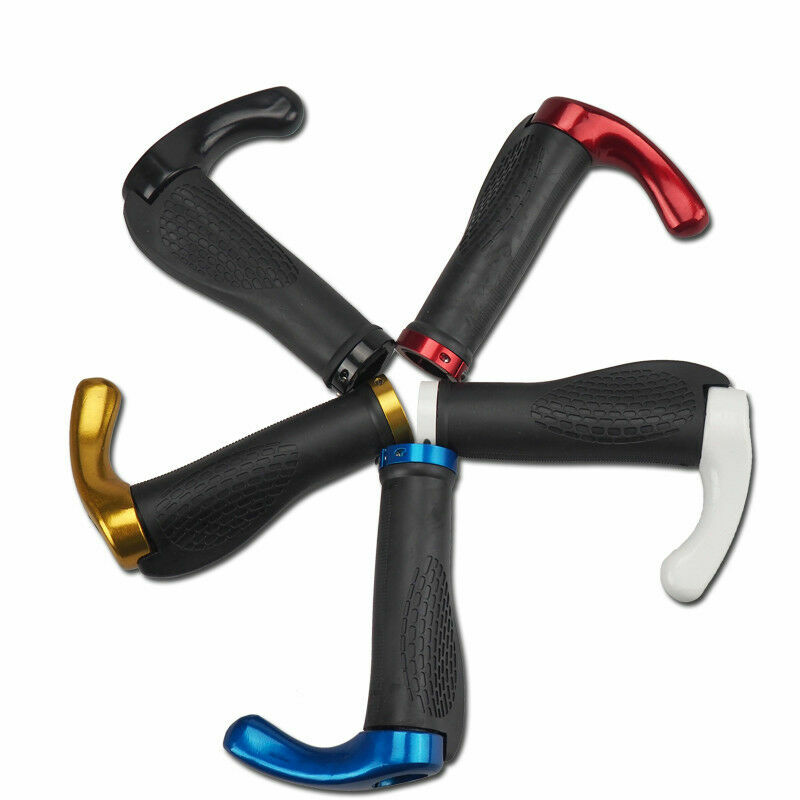 Ergonomic MTB Mountain Bike Bicycle Handlebar Rubber Grips Cycling Lock-On Ends