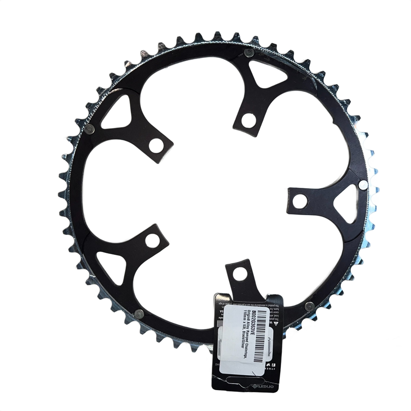 Origin-8 Alloy Ramped Chainrings Chainring Or8 110mm 53t Black Silver