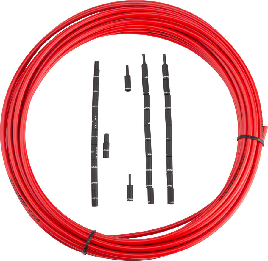 Jagwire 5mm Compressionless Brake Housing with Slick-Lube Liner 10M Roll Red