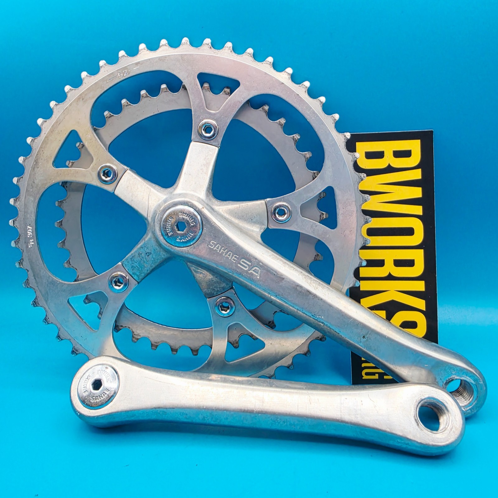 Vintage SR Sakae SA Square Taper Crankset 170mm 110 BCD 52/40 Toothf29