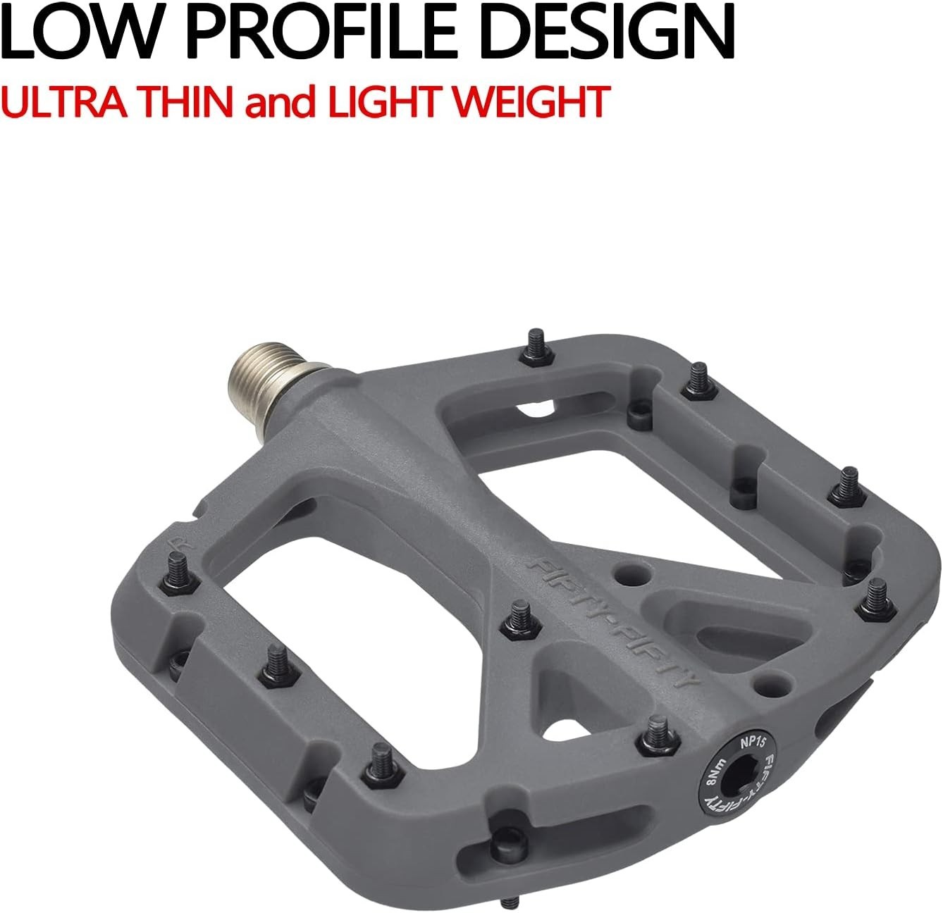 Durable Nylon Composite MTB Pedals – Wide Platform, Optimal Grip, Lightweight
