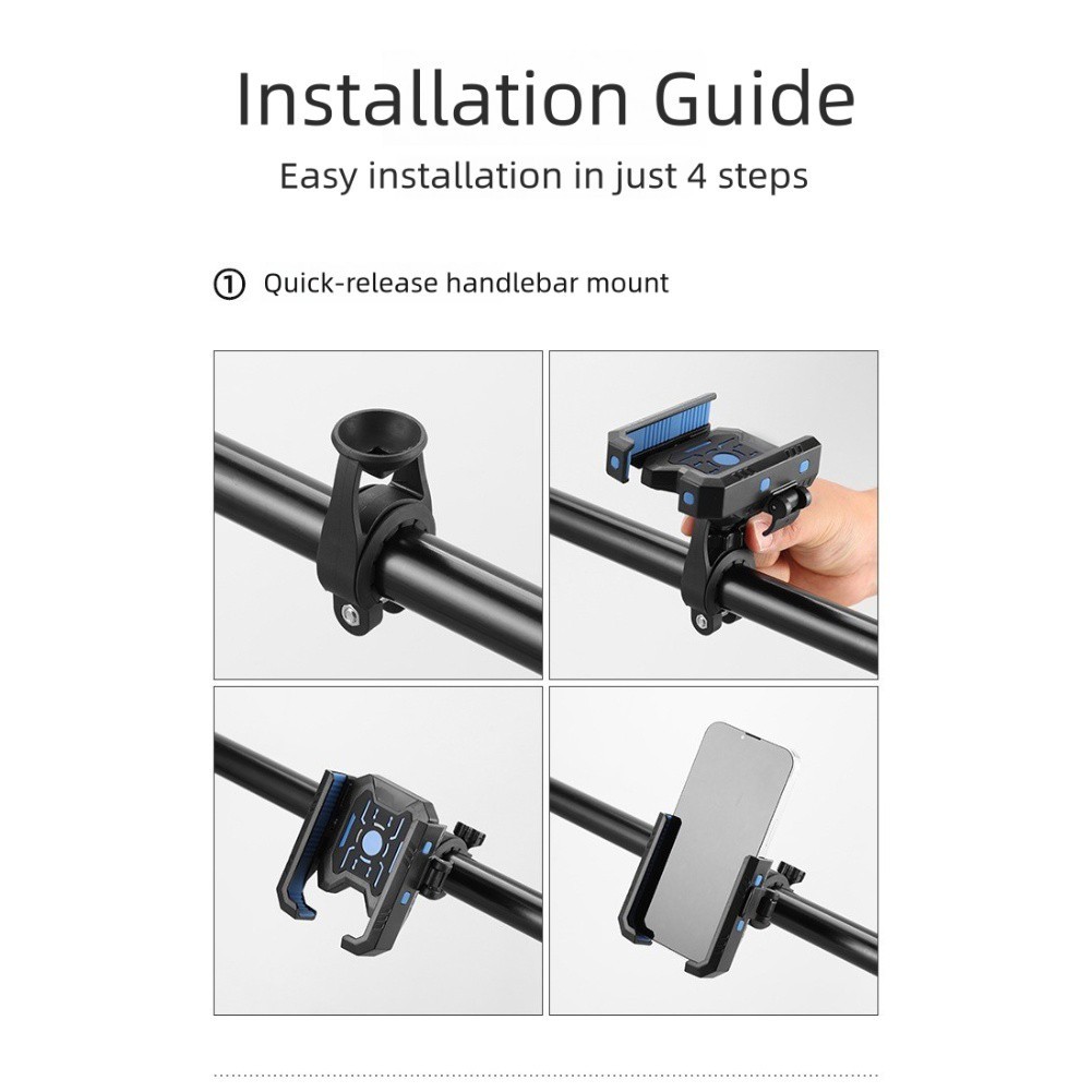 Motorcycle Mirror Mount Phone Holder Compatible with 47 to 72 Inch Devices