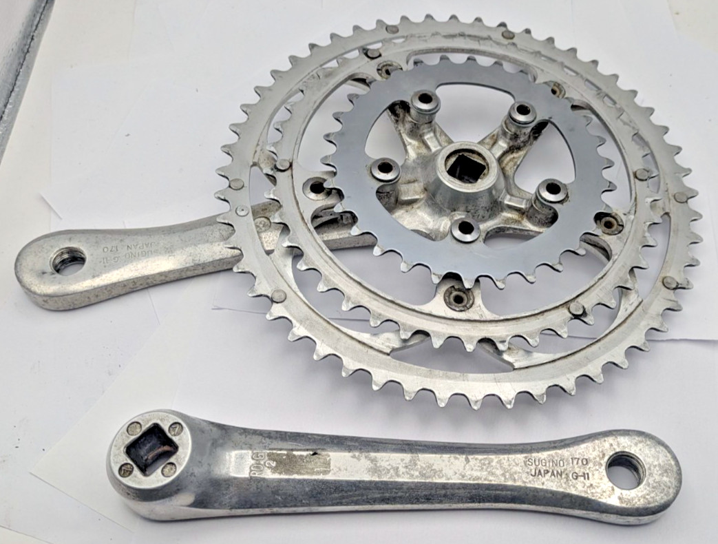 SUGINO SPECIALIZED FORGED CRANKSET 170MM 30 42 52T SILVER ALUMINUM TRIPLE JAPAN