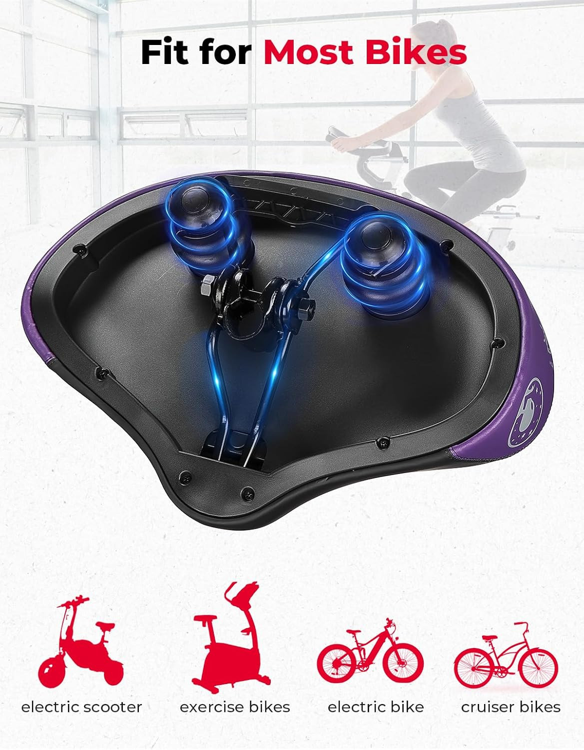 Oversized Bike Seat for Men Women, Extra Wide Bicycle Saddle Cushion Comfortable