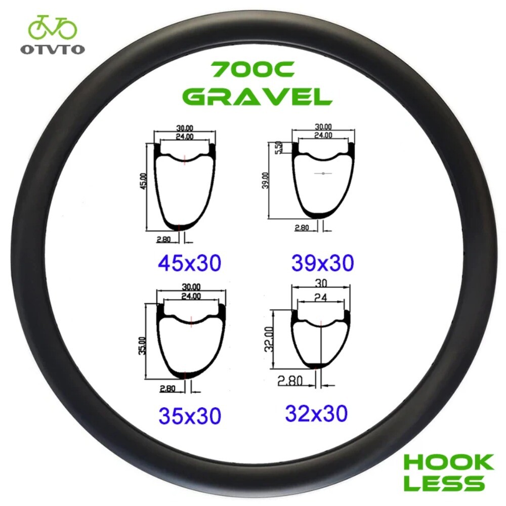 1 Pcs 700c Road bike Carbon Rim 30mm Width 32mm 35mm 39mm 45mm Depth Asymmetric