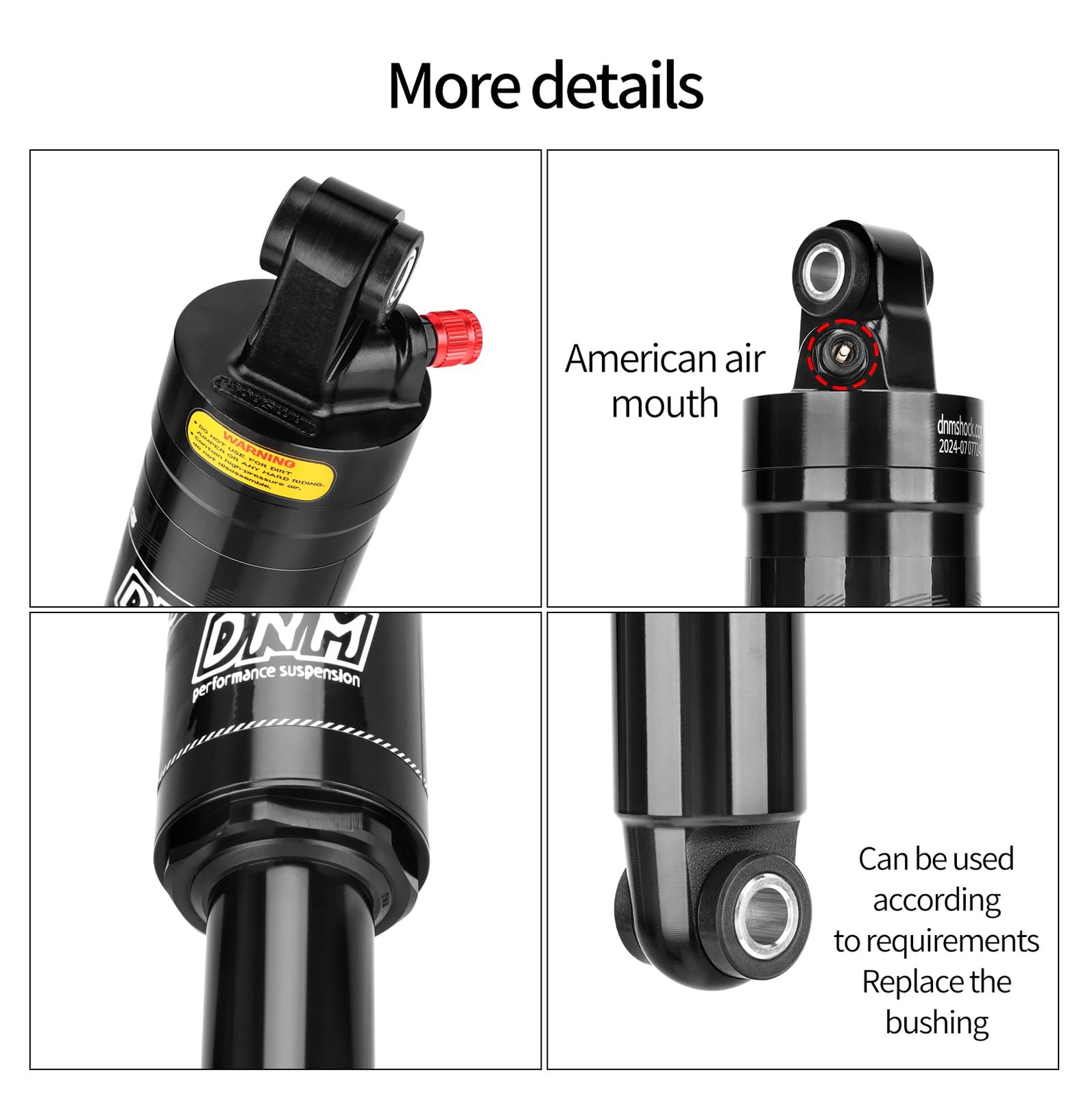 AO-6 Mountain Bike Rear Air Shock AL 6061 Adjustable 125mm/150mm