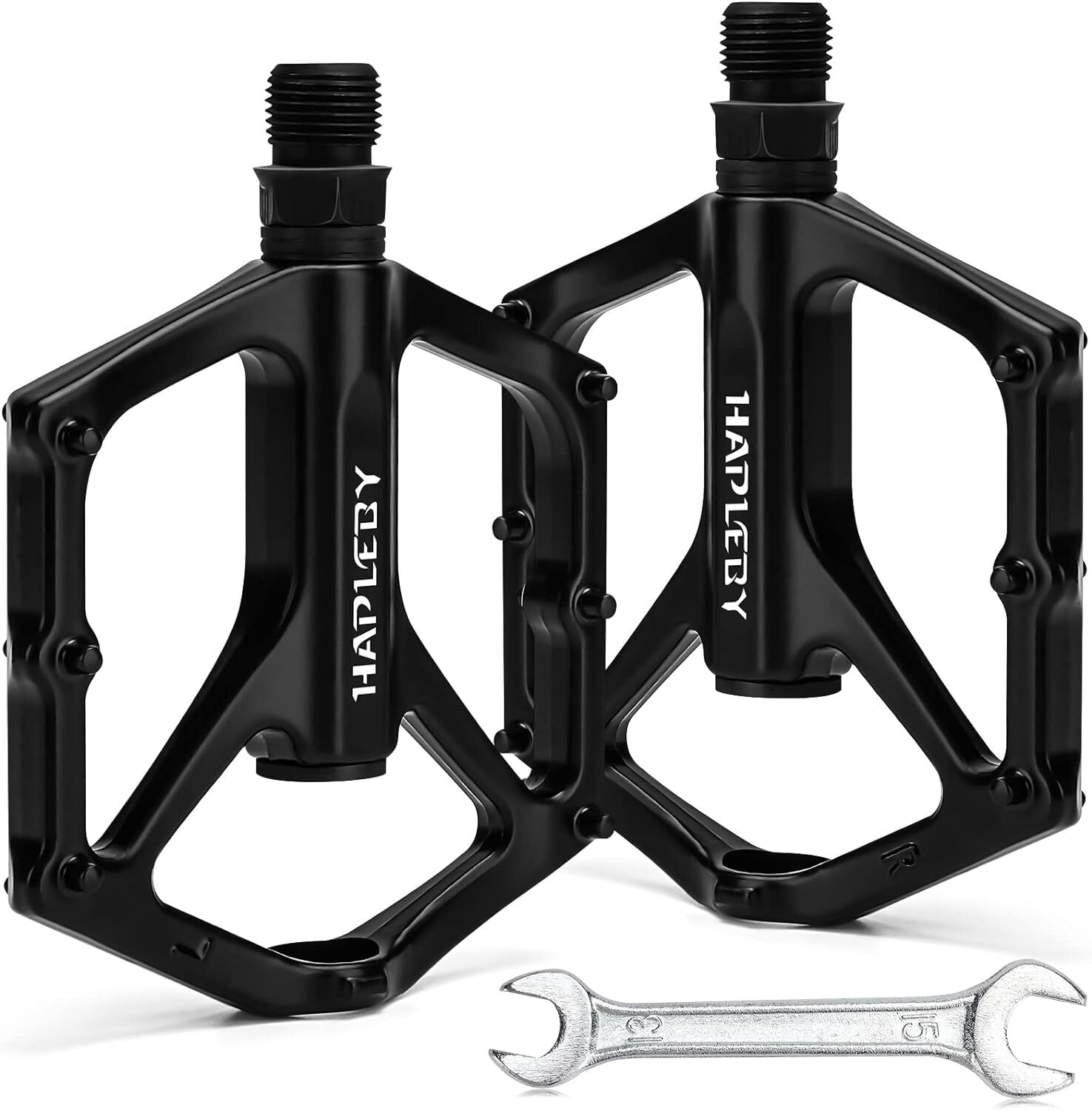 Hapleby Premium Bike Pedals of 9/16 Inch, Professional Mountain and Road Bike Fl