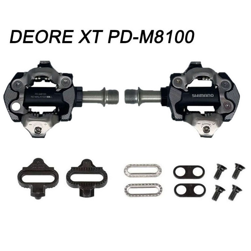 New Shimano Deore XT PD-M8100 SPD XC MTB Mountain Bike Clipless Pedals & Cleats