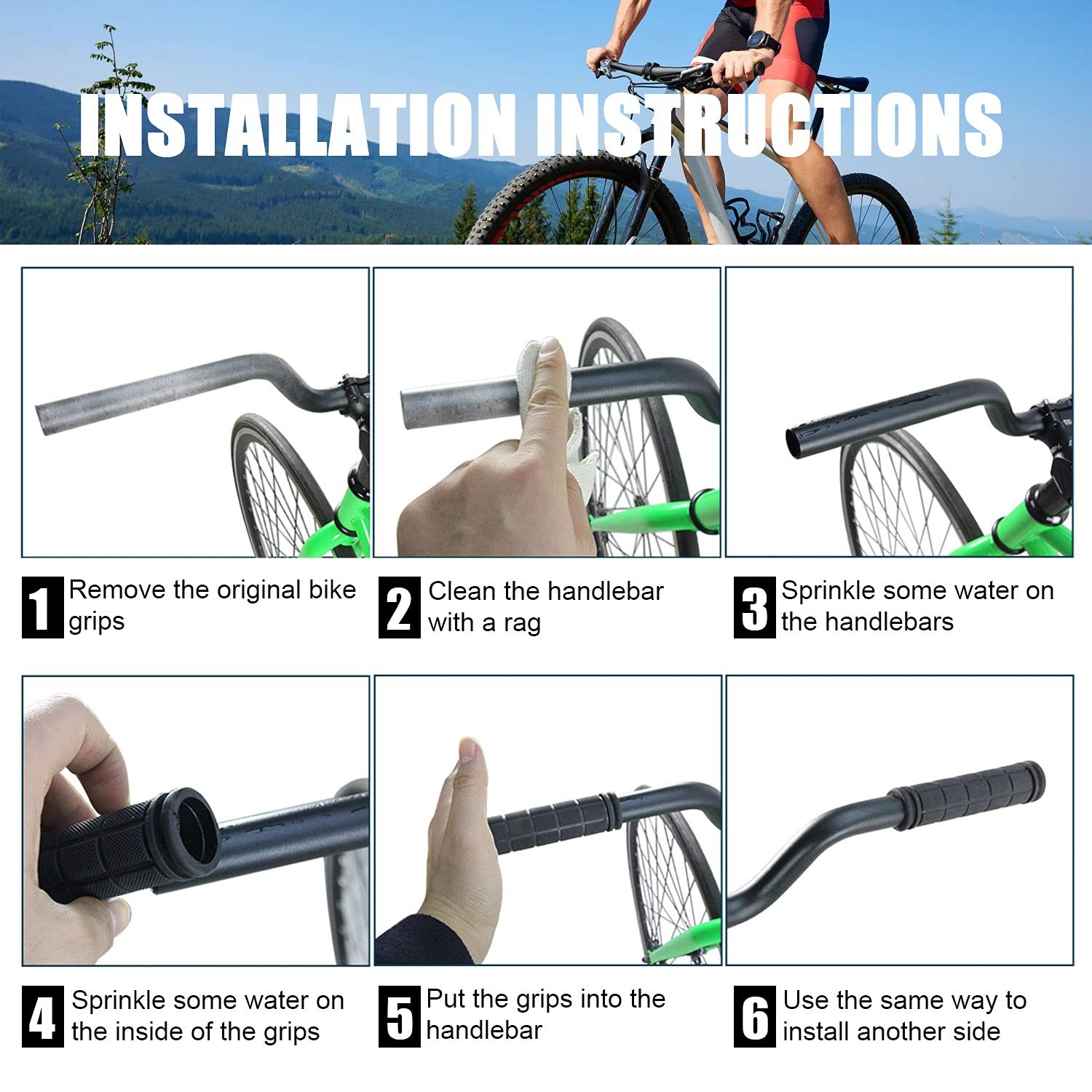YOROZUCERY Bike Handlebar Grips with 4.72 inches x 0.87″, Black Tassel