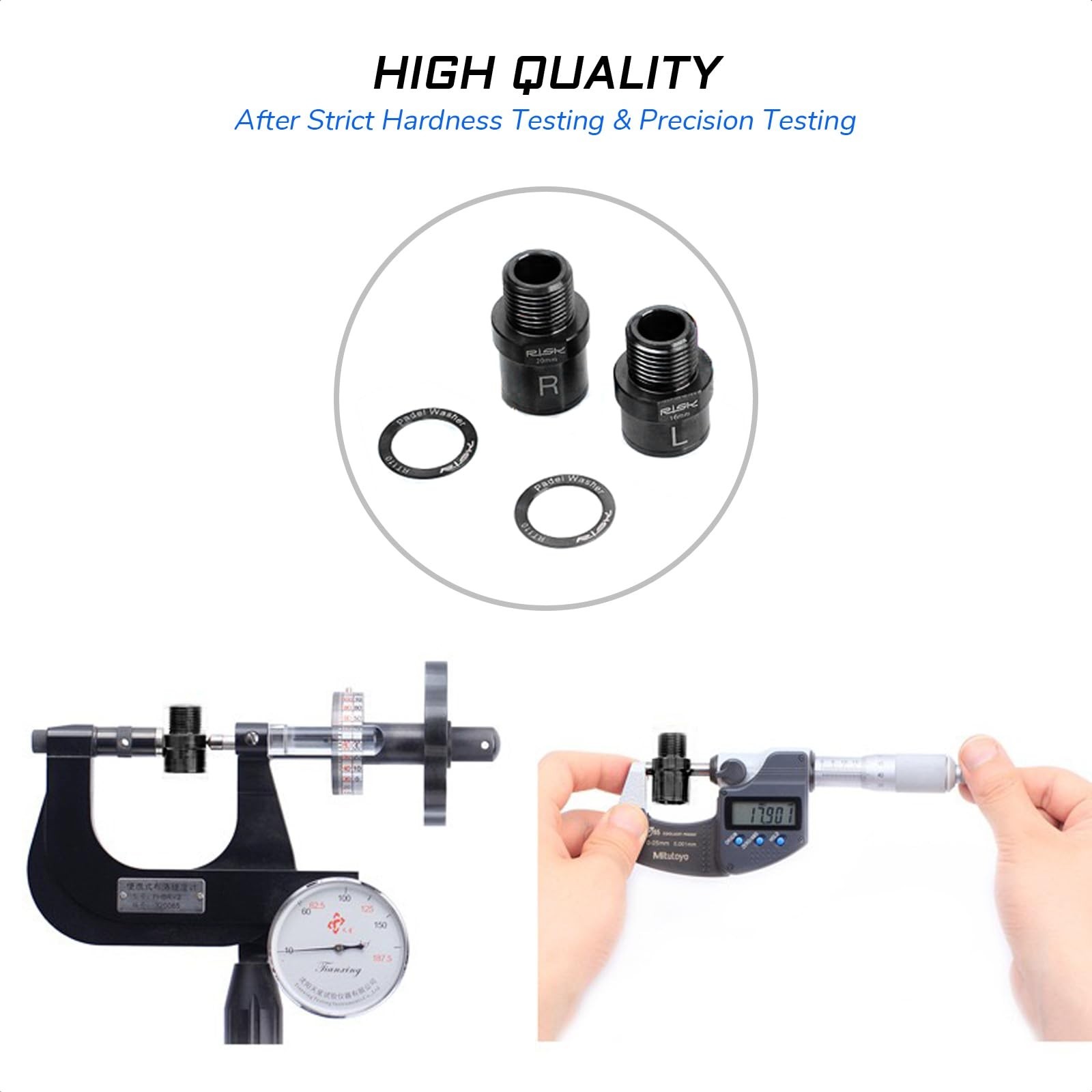 Titanium Bike Pedal Extenders 16/20mm – Hollow Foot Washers for 9/16″ Pedals, Fi