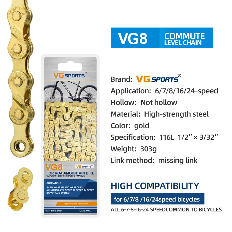 8-11 Speed Bike Chain MTB Road Bicycle Chain 8S 9S 10S 11S Parts 1Pc