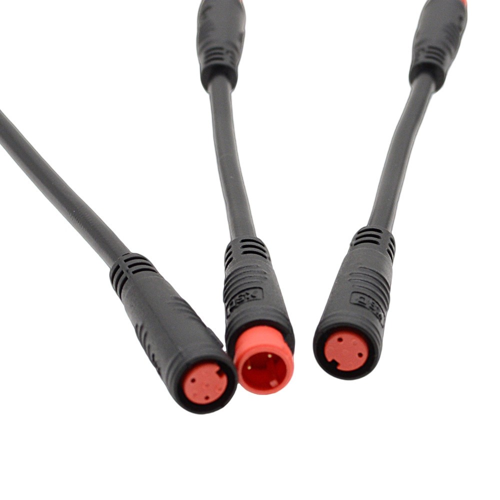 E-Bike 2Pin M8 Plug Waterproof Extension Cable Male to Female Adapter Cable