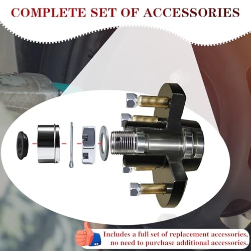 1 Set 8 on 6.5» Trailer Hub Kit for 7000 lbs 1.25» to 1.75» #D42 Tapered