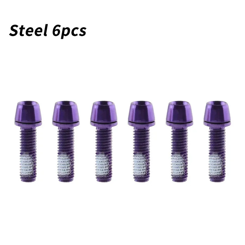6Pcs M5x17mm Stainless Bike Stem Bolts w/Washer MTB Road Gravel Screws