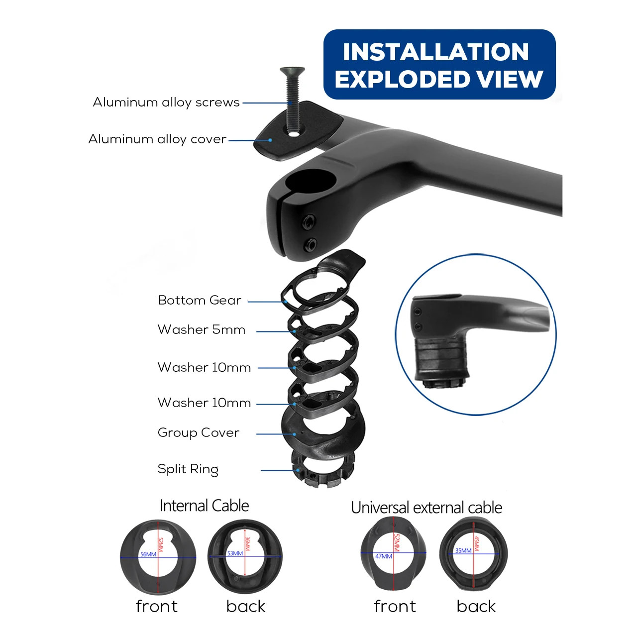 Carbon Road Bicycle Handlebar Di2 Integrated Handlebar 360mm Cockpit with Mount
