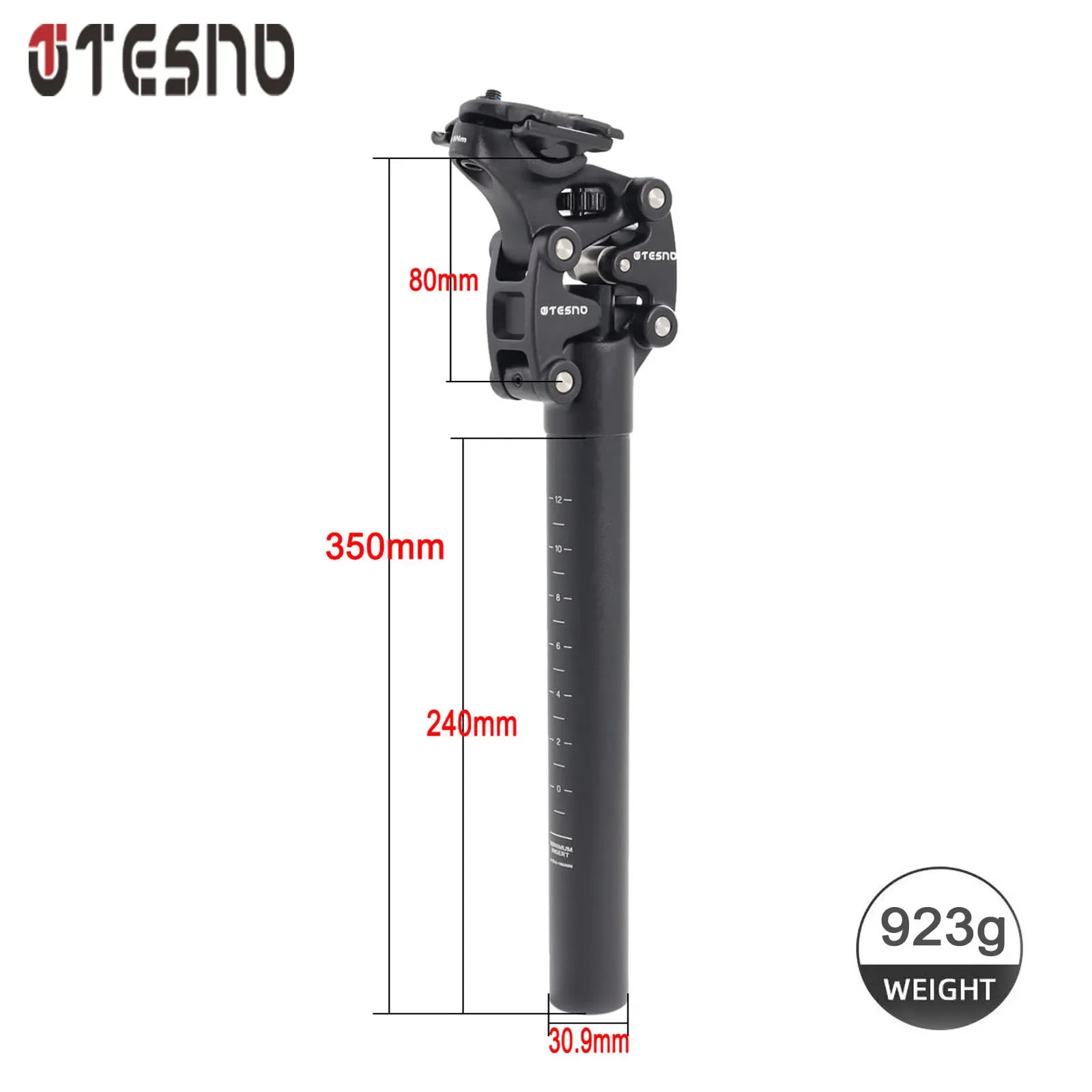 TESNO Bike Seatpost with Shock Absorber 27.2/30.9/31.6mm MTB Suspension 50mm