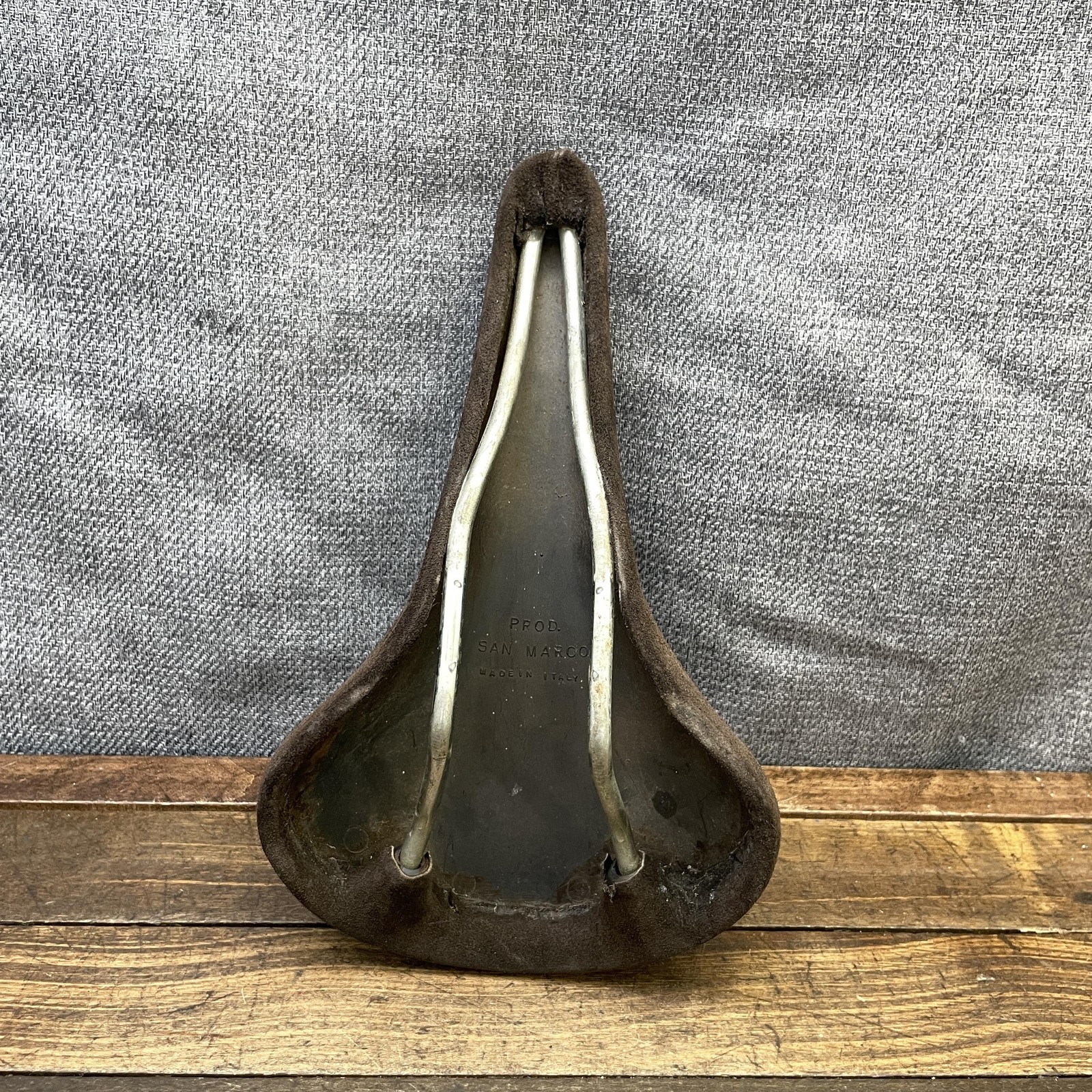 Vintage San Marco Seat Brown Suede Racing Saddle 145mm 385g Mens Road Bike Italy