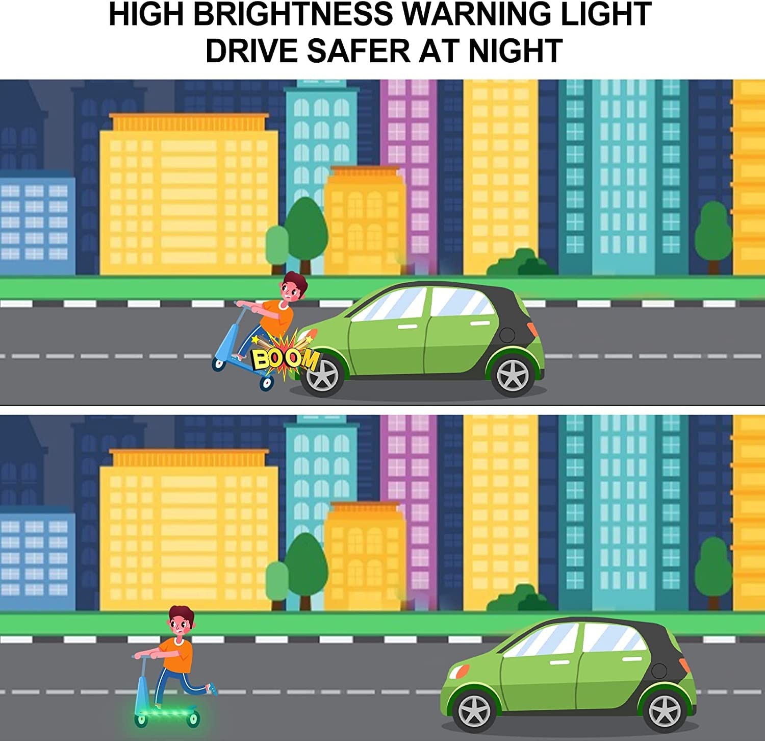 YHGSEE Scooter LED Light, Remote Control Strip Light, Color Change Night Cycl…