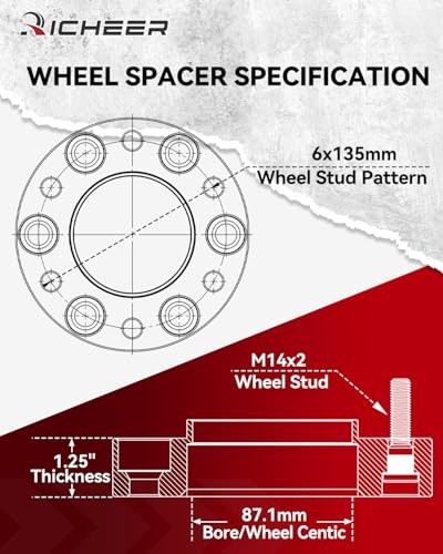 1.25» 6×135 Wheel Spacers for 2004-2014 F150, 1.25 inch 2004-2014 F150