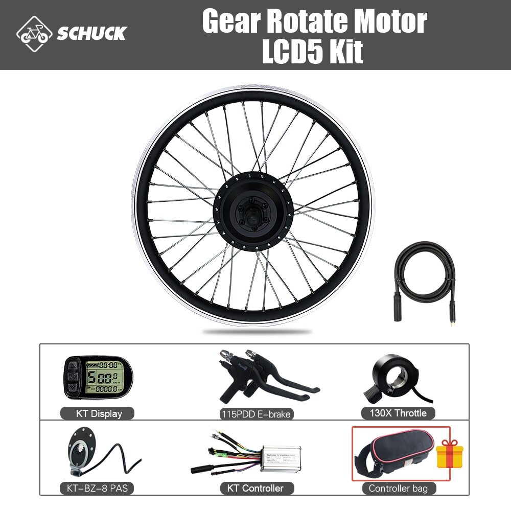 Electric Bicycle Gear Rear Rotate Motor Conversion Kit 36V/48V 250W 350W 500W