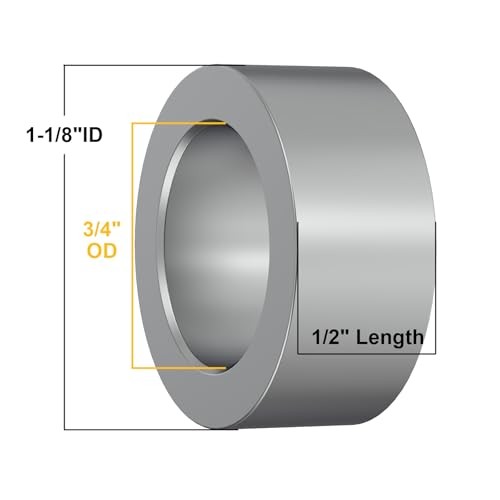 Metal Alloy Spacer 1-1/8″ OD x 3/4″ ID x 1/2″ Length – Round 3/4″ Hole (Bushing)