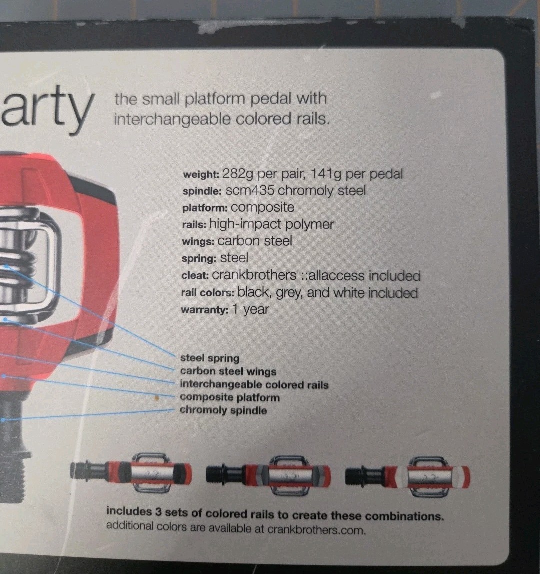 Crankbrothers Smarty Pedals MTB/XC /Road Clipless 4-Sided Entry 9/16″ 292g NIB