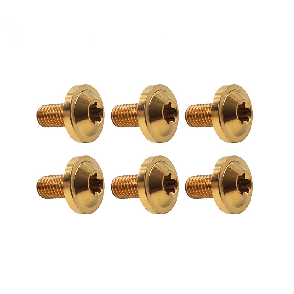 6x Universal Bolts M5 Truss Torx Screw M5x10mm For Bike Motorcycle gold