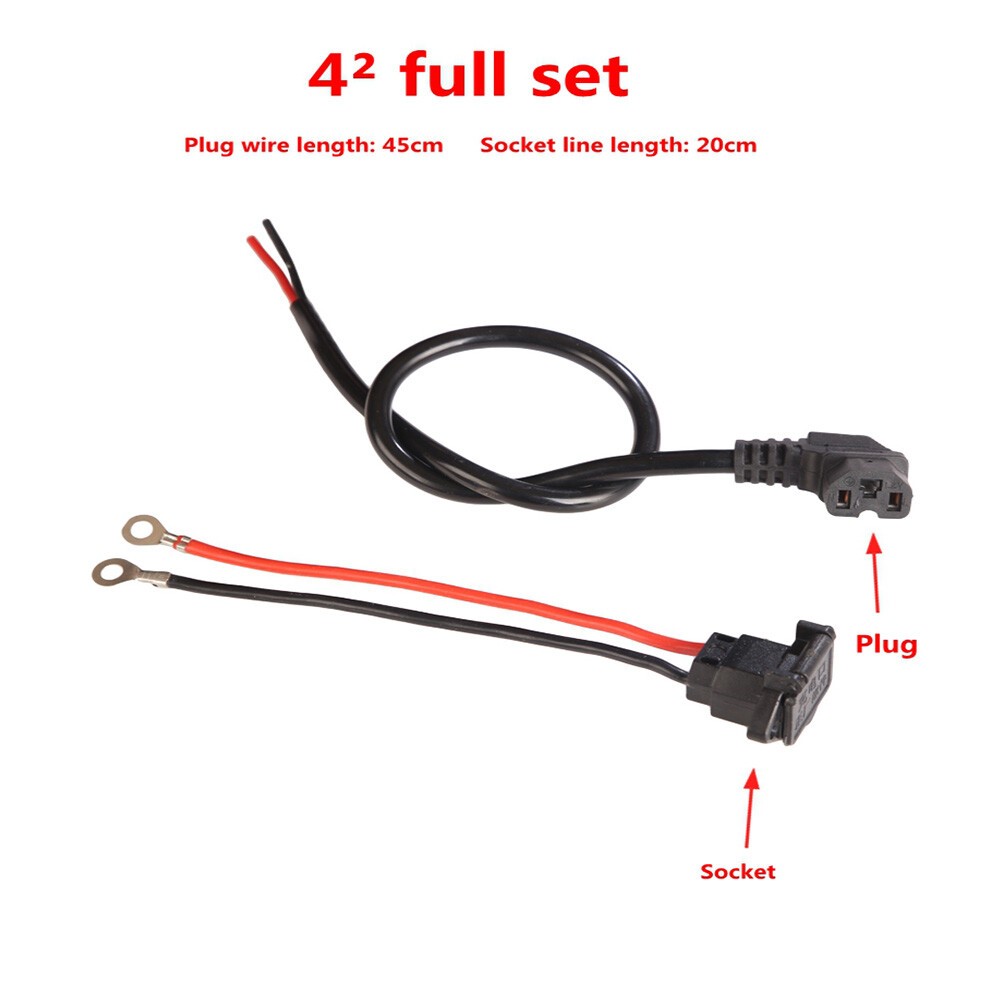 Electric Bike Battery Charging Socket Male / Female plug Battery Charger cable