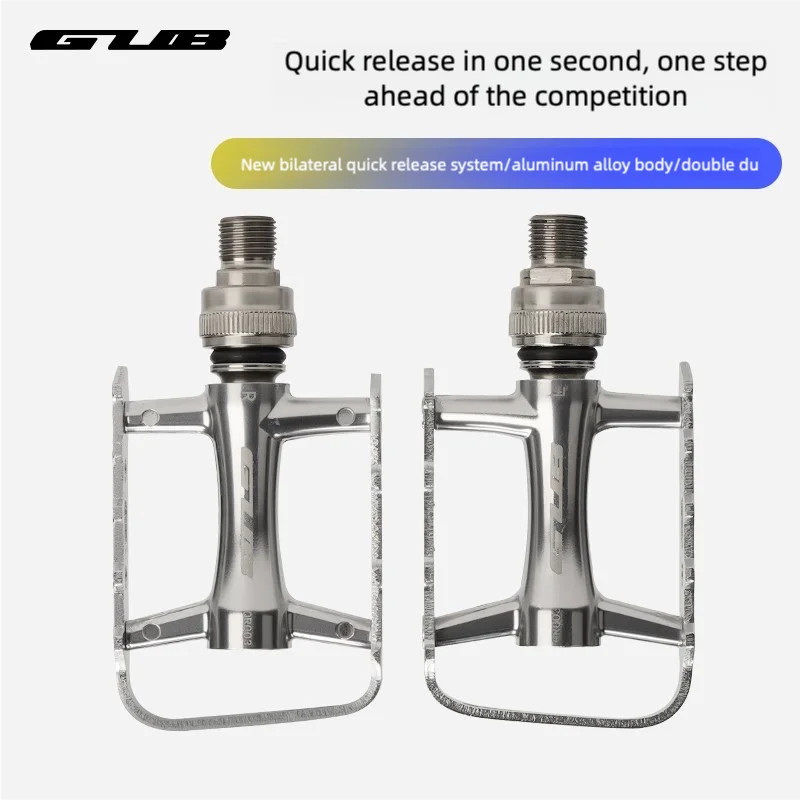 2 DU Aluminum Alloy Quick Release Bike Pedal for Folding MTB Bicycle Steel Axle