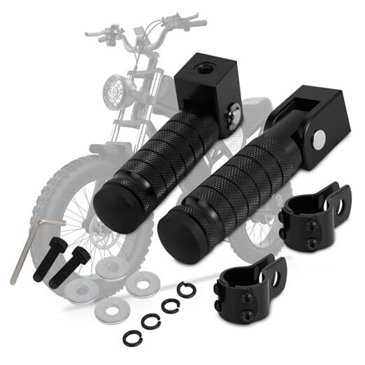 Ridstar Q20 Ebike Passenger Foot Pegs – CNC Black – Black