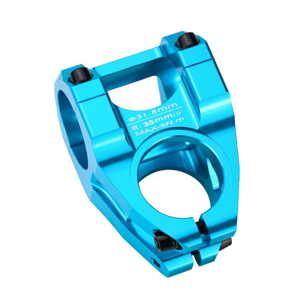 31.8 Stem 35mm MTB Mountain Bike Riser Handlebar Stem Replacement Blue Riser